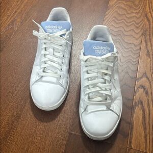 Adidas Stan Smith White and Blue Sneakers